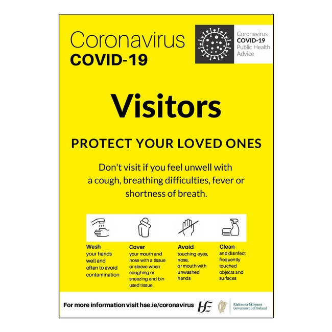 Visitors Protect Your Loved Ones HSE Sign